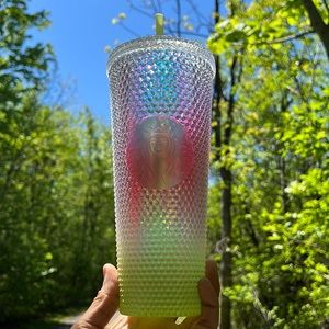 STARBUCKS PHILIPPINES 2022 IRIDESCENT GREEN BLING STUDDED COLD CUP TUMBLER